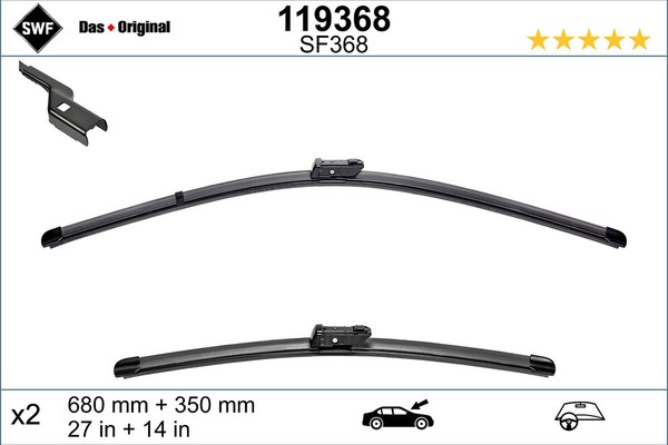 Wischblatt Scheibenwischer DAS Original SET SWF 119368 FüR Renault Captur 2 Tech-image
