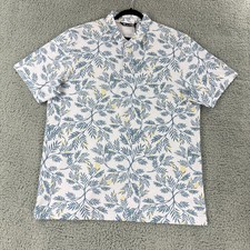 Travis Mathew Desert Wind Polo Shirt Mens Size 2XL White Floral Performance Golf