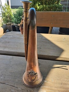 Kaiserliches Signalhorn mit Afrika Emblem WKI