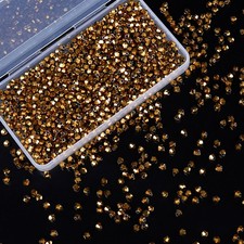 1100pcs 4mm Bicone Crystal Glass Beads Coffee Gold for Jewelry Making DIY