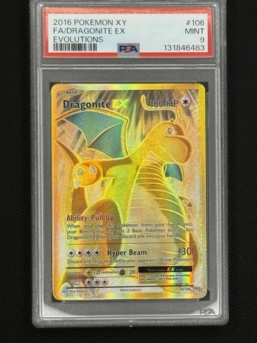 2016 POKEMON XY EVOLUTIONS #106 FULL ART/DRAGONITE EX PSA 9