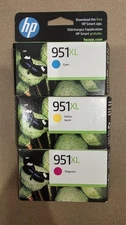 HP 951XL Tricolor 3-Pack CR318BN Ink Magenta Yellow & Cyan OEM Genuine. Exp 2026