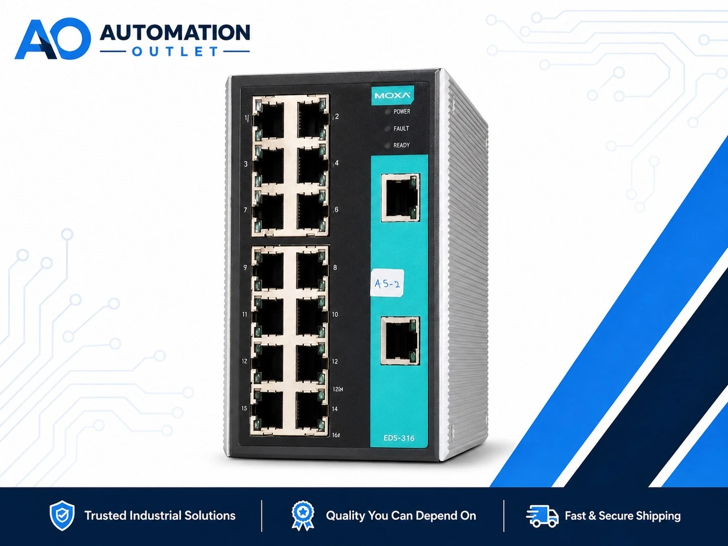 Other EDS-316 MOXA EDS-316 16-Port Industrial Unmanaged Ethernet Switch 12/24/48VDC