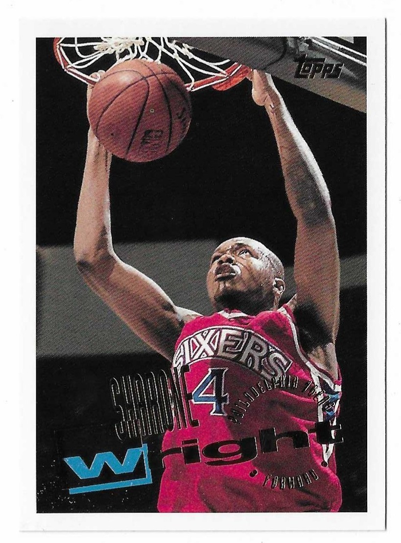 1995-96 Topps Basketball Sharone Wright Card #105 Philadelphia 76ers