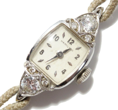 Hamilton 14K Solid White Gold Diamond BIGGS Ladies 