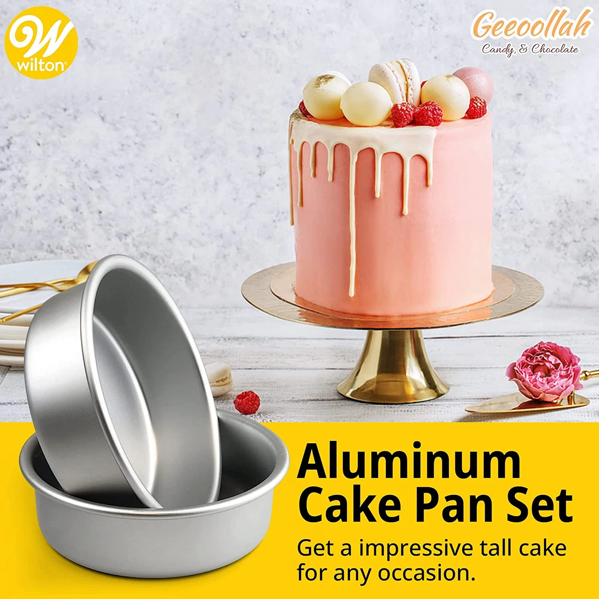 Amazon.com: 3 Pieces 4-Inch Deep Tall Round Cake Pan Set, Includes 4-Inch,  6-Inch and 8-Inch Anodised Aluminum Cake Pans with Removable Bottom, for  Baking, Healthy & Heavy Duty, Easy Clean: Home &