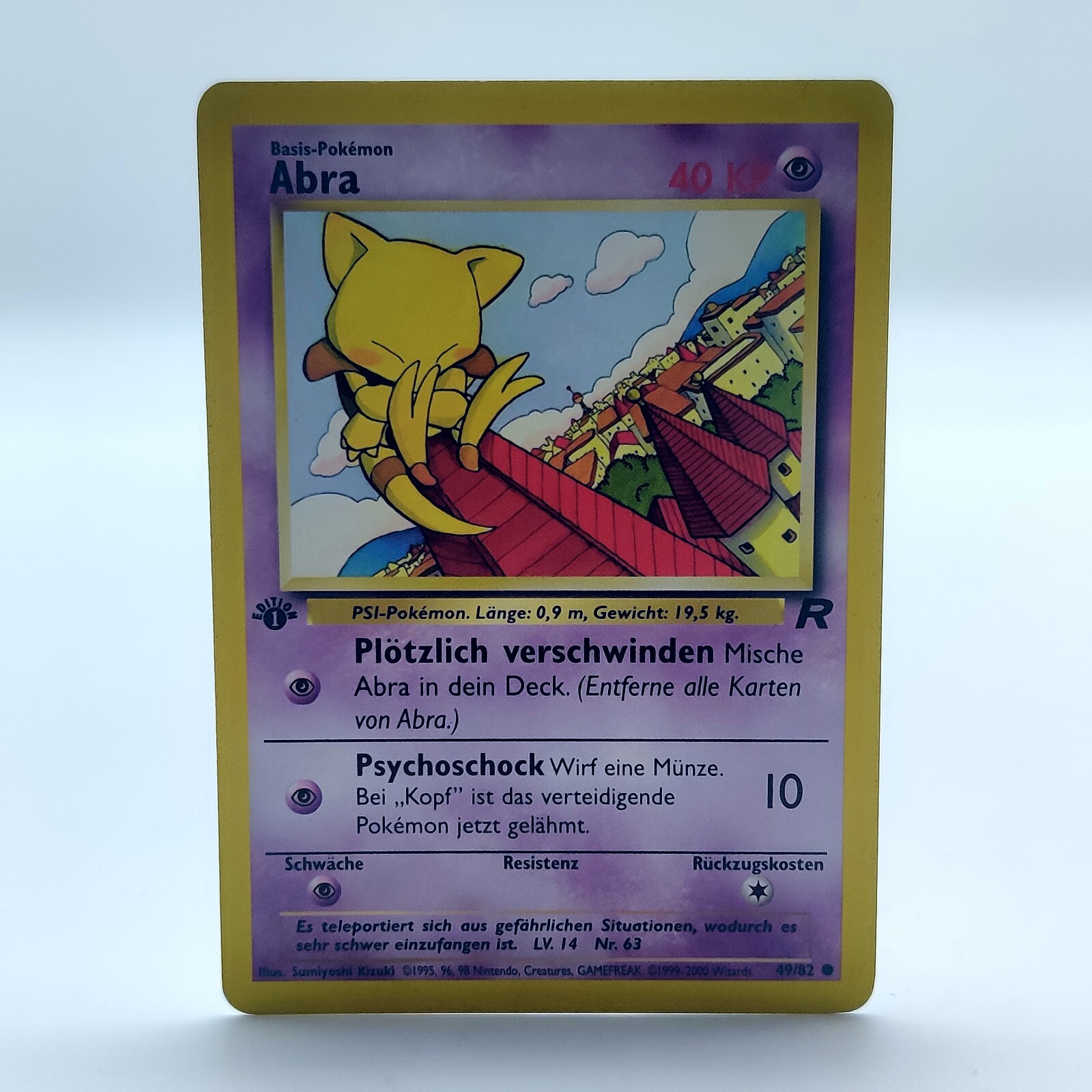 Pokemon TCG Karte - Abra 1. Edition 49/82 Team Rocket Deutsch NM