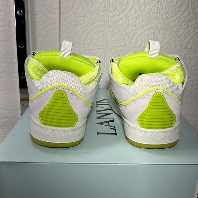 Lanvin Leather Curb Sneaker Fluorescent Yellow Lace Up Size US 8.5