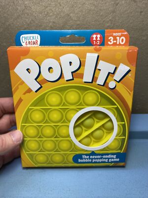 NEW Chuckle & Roar Pop It! Yellow Bubble Popping Game Board Fidget Toy Travel