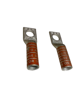 BURNDY YA27 ONE HOLE  HYLUG 3/0 AWG COMPRESS CONNECTOR  - LOT OF 2