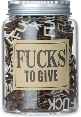Fucks to Give,120Pcs Fucks Wooden Cutouts Letter Piece, Fucks Jar(9Oz) Gift for