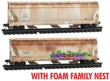 Micro-Trains MTL N-Scale CITX 3-Bay Covered Hoppers/Halloween Graffiti 2-Pack