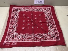Vintage Paris Accessories Bandana Red Paisley RN13960 Colorfast Cotton USA