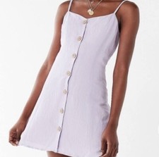 Urban Outfitters Purple Lilac Linen Blend Cross Back Mini Dress Size Extra Small
