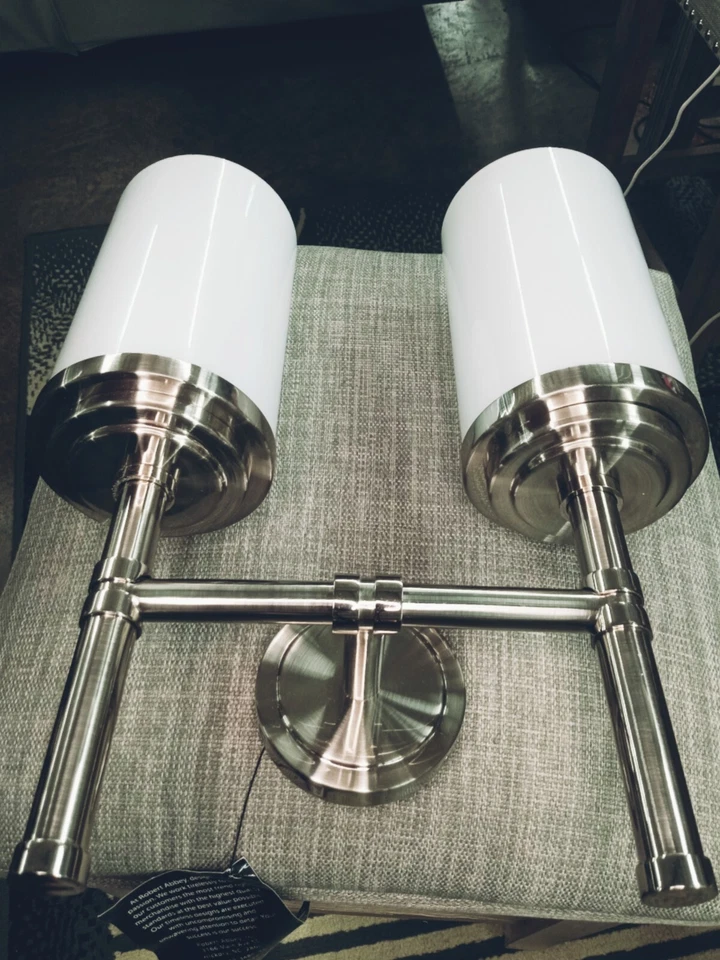 Aplique de pared Robert Abbey RAB132, 1 luz halo níquel cepillado con níquel pulido Foto 4 de 4