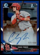 Chase Pinder Card 2018 Bowman Chrome Prospect Autographs Blue Ref #BCPACP 