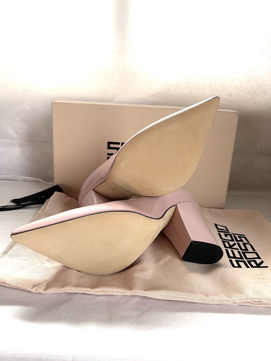 Sergio Rossi Vernice 090Soft Blush/Pink Patent Leather Point-Toe