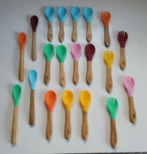 Avanchy Bamboo Utensil Set Spoons, Forks, Infant Spoons Lot Of 20 Pre-owned 