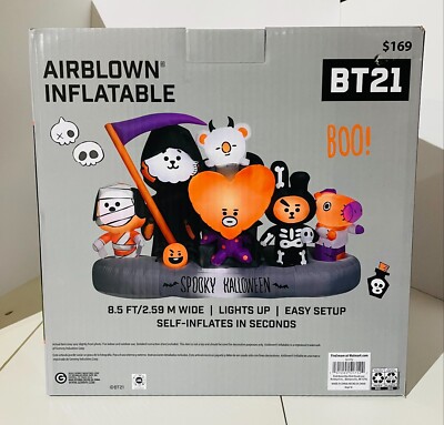NEW BT21 BTS Spooky Halloween AIRBLOWN INFLATABLE TATA COOKY RJ 