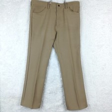 Vintage Wrangler Mens Pants 82TN Straight Leg Tan Brown Polyester 38x30