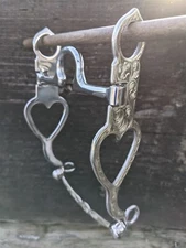 Western Silver Heart Cheek Show Bit - Ported 5" Mouth - 8" Cheek