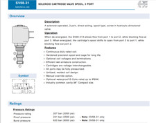 HYDRAFORCE SV08-31-0-N 3/2 SPOOL TYPE CARTRIDGE VALVE