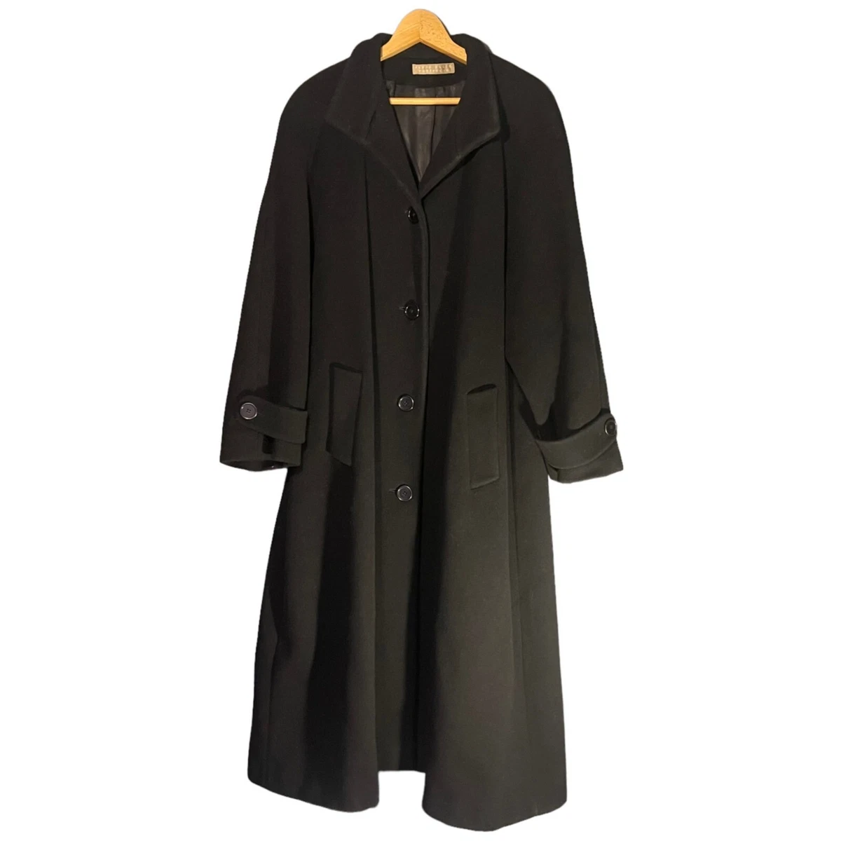 Perry Ellis Portfolio Women's Overcoat 4 Front Button Single Breast Black  Sz 12 | eBay