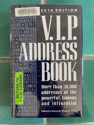 2016 Edition V. I. P. Address Book Library Binding HC w/ DJ ex-library