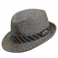 Panama Jack Weaved Toyo Fedora with Striped Black Band