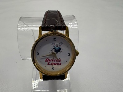 Quick s Lanes Bowling Gold Tone Black Leather Band Watch Image California