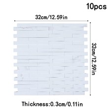 10X Self Adhesive Mosaic Wall Tiles Sheets Kitchen Bathroom Decals Sticker 32x32