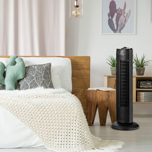 Fantask 35W 28" Oscillating Tower Fan 3 Wind Speed Quiet Bladeless Cooling Room - Picture 4 of 12