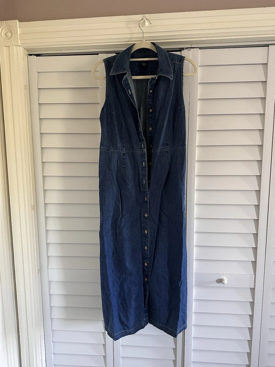 eddie bauer denim dress Dresses for Women for sale Smocked bodice and tiered skirt create a flattering Vintage Eddie Bauer Maxi Denim