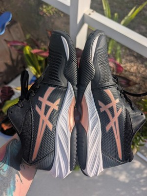 ASICS Netburner Ballistic FF MT 3 Womens Volleyball Shoes Size 7.5 Blk/Rose Gold