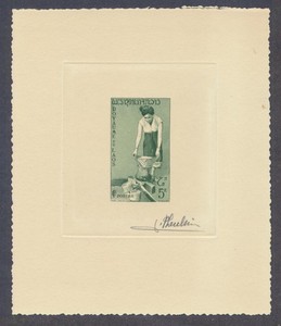 Laos 38 1957 5k Drying Rice scarce artist signed trial color proof 