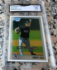CHRIS SALE 2010 Bowman CHROME #1 Draft Pick TRUE Rookie Card RC GEM MINT 10🔥🔥$
