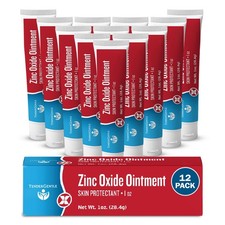 Zinc Oxide Ointment for Adults and Babies - 1 oz Diaper Rash Ointment, 12 Pa...