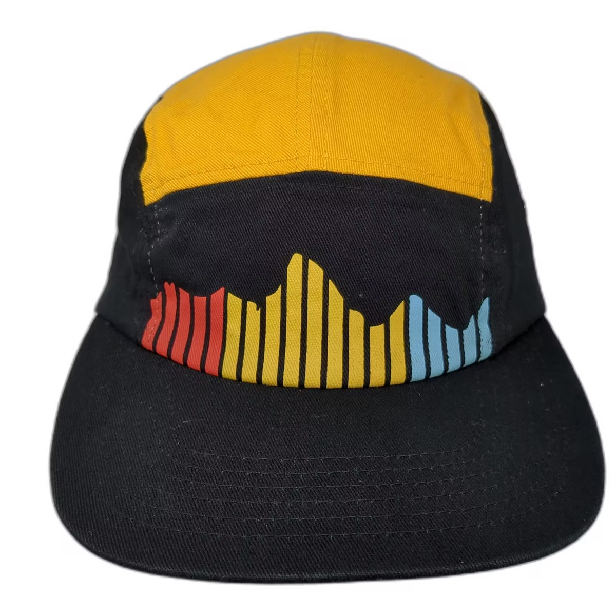Locale 5 Panel Black Yellow Hat Grand Targhee OS Strapback Cotton