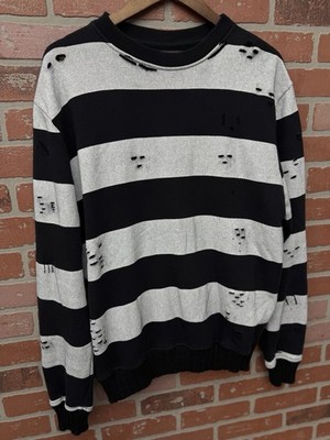 Size Medium - Amiri Distressed Ripped Crewneck Sweater GRAY