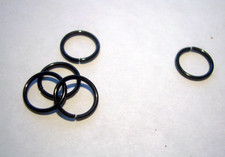 Ear Nose Lip Ring Fake Pierced Look or Real Piercing 20g Gloss Black 1 pc 6mm B3