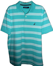 NWOT     NAUTICA     Short Sleeve Striped Polo Shirt L