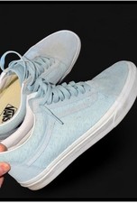 VANS Mens Blue Lace-Up Low Top Sneakers Round...