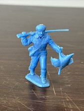 1950's MARX FRONTIERSMEN BLUE MOUNTAIN MAN FUR TRAPPER PIONEER FIGURE W/Bird