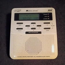  Midland Weather Radio WR-100 Public Alert NOAA Backlit LED Display. No Antenna.