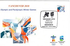 2010 Winter Olympic Vancouver Canada Ice Sledge Hockey Cover Postcard 2026 Milan