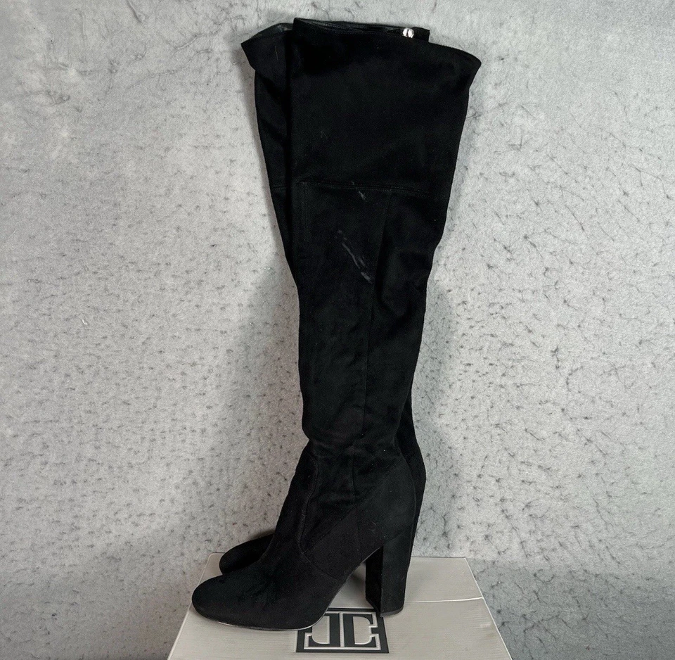 Ivanka Trump Over The Knee Tall Boots Womens Sz 7 Ladies BlackFaux Suede Heels - Image 3 of 4