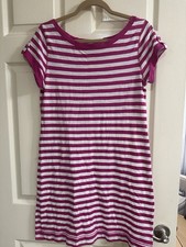Banana Republic Women's Medium Pink/white Striped T-shirt Dress Size m