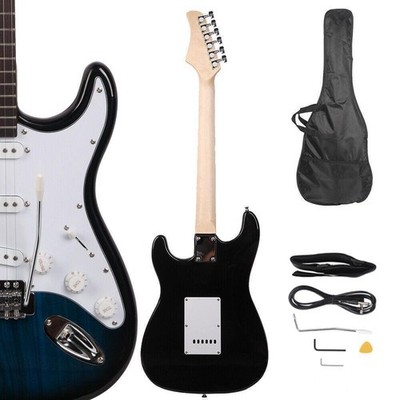 39  Blue School Electric Guitar Set 6 Strings w/ Gig Bag Strap Cord