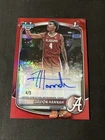 JERSEY MATCH 4/5 2025 Bowman Chrome Basketball Davion Hannah Red Refractor Auto