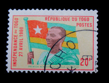 Togo Scott 380Silvanus Olympio and Flag 2 Fr 1960 Used OG